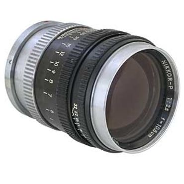 Nikon 10.5cm (105mm) f/2.5 Nikkor-P.C Nippon Kogaku Japan Lens for Rangefinder, Black/Chrome