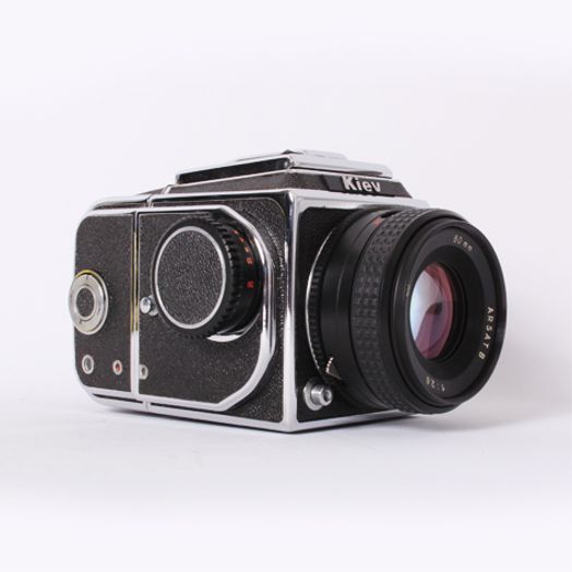 Arsenal Kiev 88 Medium Format Camera, Chrome with 80 f/2.8 Arsat B