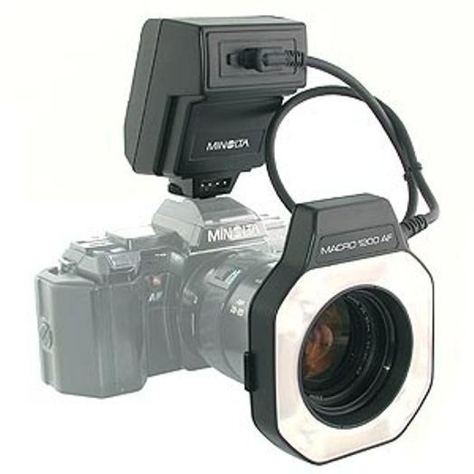 MINOLTA MACRO FLASH 1200AF、AF 50/2.8 Minolta 1200AF Macro Flash Set (Ringlight & Control Unit)