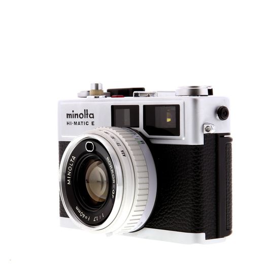 Minolta HI-Matic E 35mm Camera, Chrome, (40mm f/1.7 Rokkor QF Lens