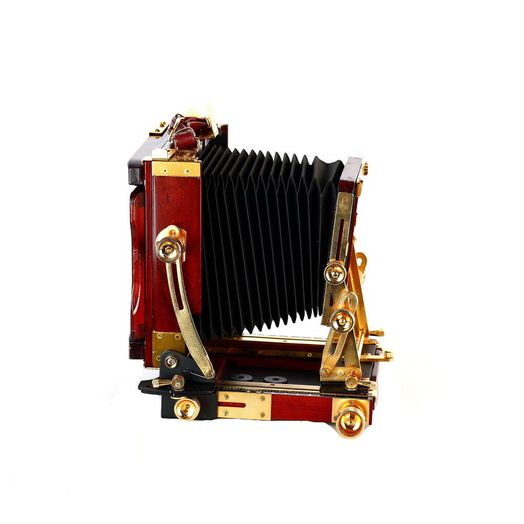 Osaka 4x5 Cherry Wood Folding Field Camera with Gold Colored