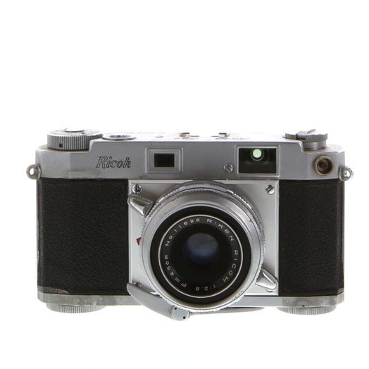 Ricoh 500 35mm Rangefinder Camera, Chrome with 4.5cm f/2.8 Riken Lens