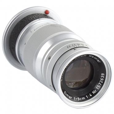 Leica 9cm (90mm) f/4 Elmar Wetzlar M-Mount Lens, Germany, Chrome/Black Vulcanite