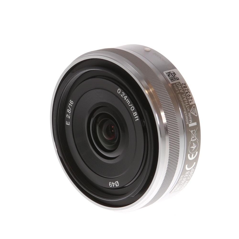 Sony E 16mm f/2.8 Autofocus APS-C Lens for E-Mount, Silver | 49 | SEL16F28