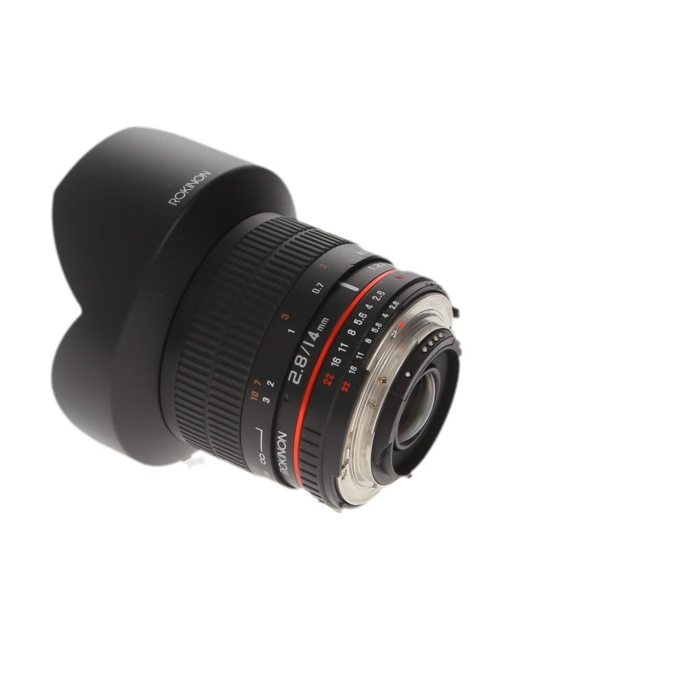 Rokinon AE 14mm f/2.8 ED AS IF UMC Manual Focus Lens for Nikon F-Mount, Black with Gold Ring