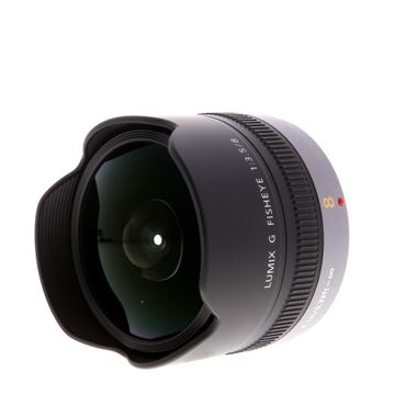 Panasonic Lumix G 8mm f/3.5 Fisheye Lens for MFT (Micro Four Thirds), Black/Dark Silver