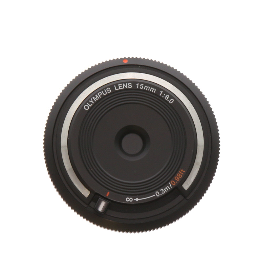 Olympus 15mm f/8 Manual Focus Lens/Body Cap for MFT (Micro Four Thirds), Black