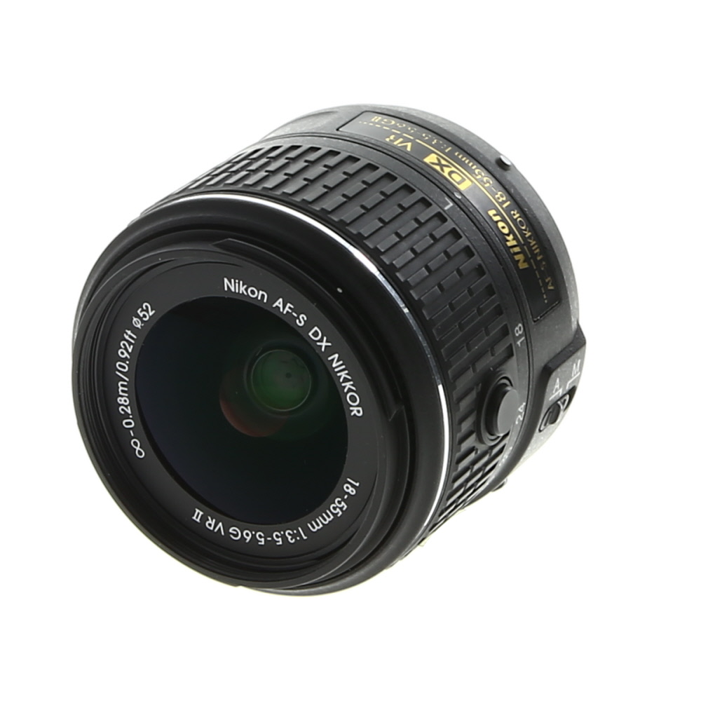 Nikon AF-S DX Nikkor 18-55mm f/3.5-5.6 G II VR Autofocus APS-C Lens, Black