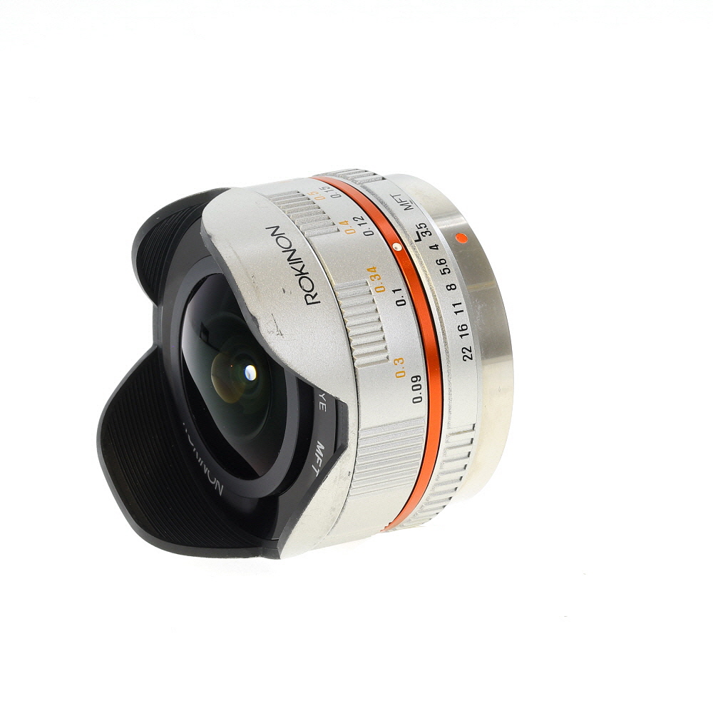 Rokinon 7.5mm f/3.5 UMC Fisheye Manual Focus Lens for MFT Micro Four Thirds, Silver
