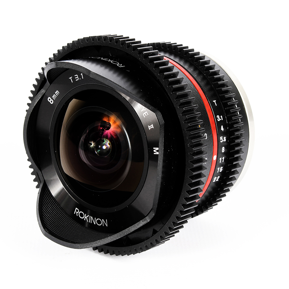 Rokinon Cine 8mm T3.1 UMC Fisheye II Manual Focus Lens For Canon Mirrorless EF-M Mount, Black