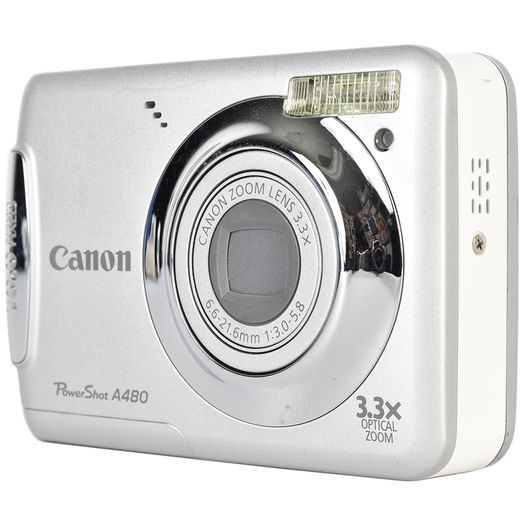 Canon PowerShot A480 Digital Camera, Silver {10MP} (Requires 2/AA)