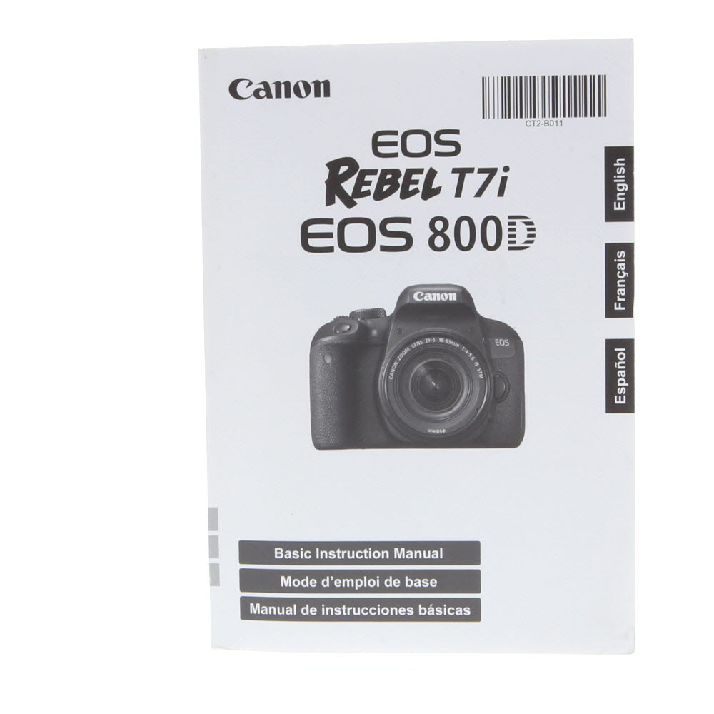Canon EOS Rebel T7I EOS 800D Instructions