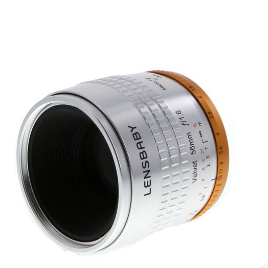 Lensbaby Velvet 56mm f/1.6 Manual Lens for Nikon F, Silver {62}