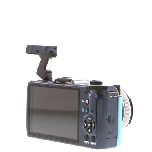 Pentax Q10 Mirrorless Camera, Metal Navy with Aqua Grips, With 5