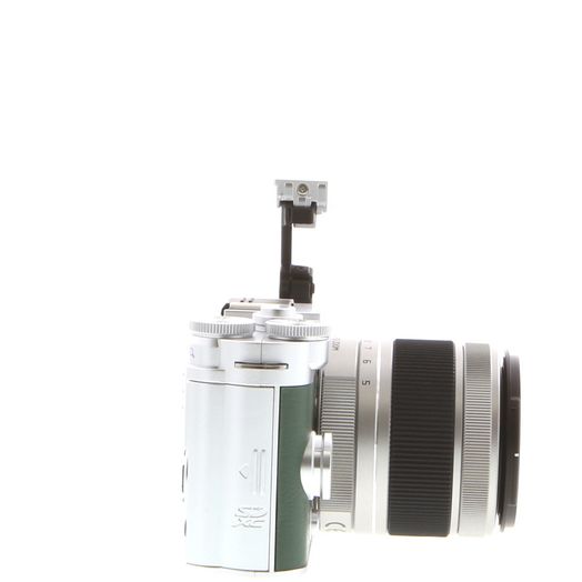 Pentax Q-S1 Mirrorless Camera, Silver With Green Grips, 5-15mm F