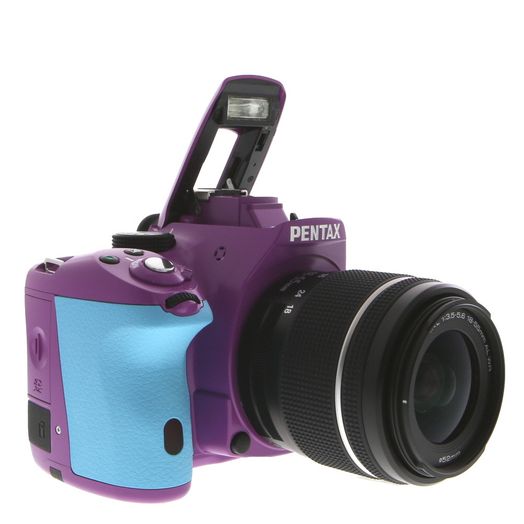 Pentax K-50 DSLR Camera, Purple with Aqua Grips {16.3MP} with 18-55mm
