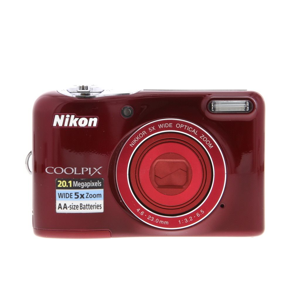 Nikon Coolpix L32 Digital Camera, Red {20.1MP} Requires 2/AA