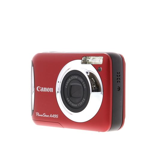 Canon PowerShot A495 Digital Camera, Red {10MP} Uses 2/AA