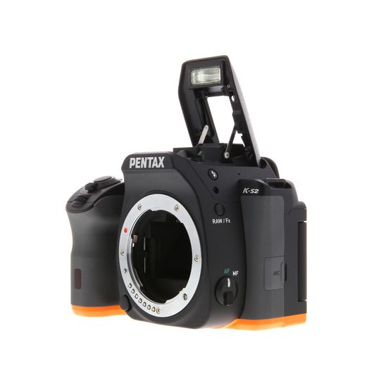 Pentax K-S2 DSLR Camera Body, Black/Orange Bottom {20.1MP}