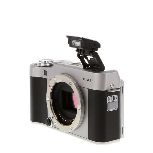 FUJIFILM X-A5 Mirrorless Camera Body, Silver/Brown Leather {24.2MP}