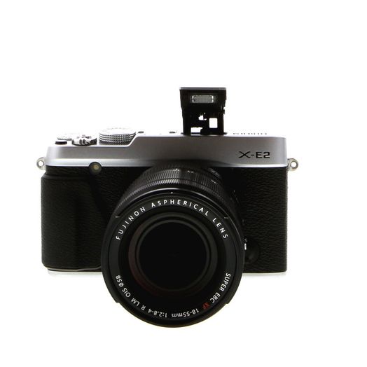 FUJIFILM X-E2 Mirrorless Camera, Silver {16MP} with XF 18-55mm f