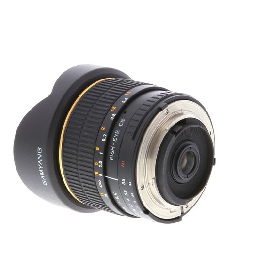 Samyang 8mm f/3.5 Fish-Eye CS Aspherical Manual Lens for Nikon, Black