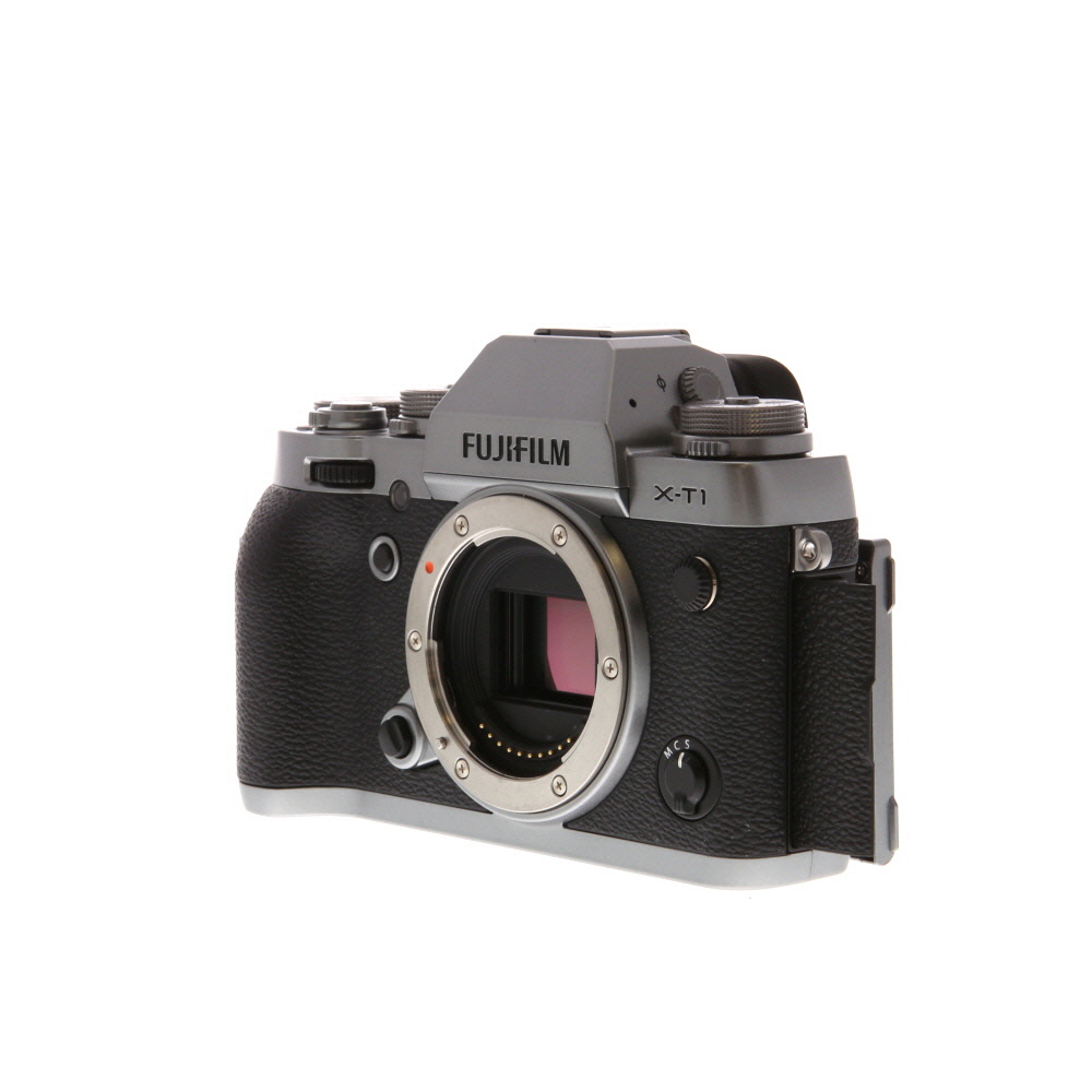 FUJIFILM X-T1 Mirrorless Camera Body, Graphite Silver | 16.3MP | with EF-X8 Flash