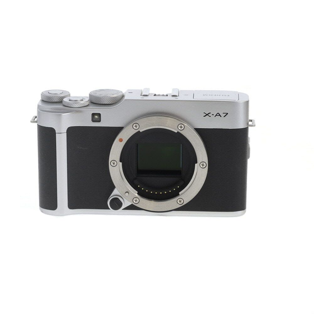 FUJIFILM X-A7 Mirrorless Camera Body, Silver/Black Leather {24.2MP}
