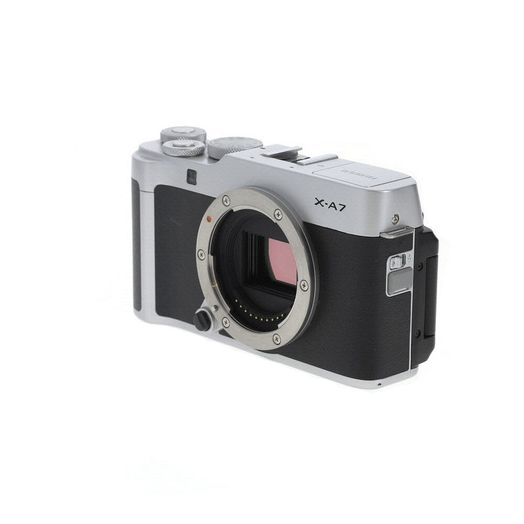 FUJIFILM X-A7 Mirrorless Camera Body, Silver/Black Leather {24.2MP}