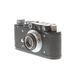 Russian Copy of Leica II (Model D) 1936 Olympia.Berlin 35mm Rangefinder Camera with 50mm f/3.5 Elmar Collapsible Lens {23}, Black Painted Brass/Chrome     thumbnail