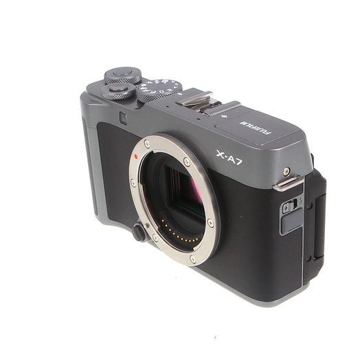 FUJIFILM X-A7 Mirrorless Camera Body, Dark Silver/Black Leather
