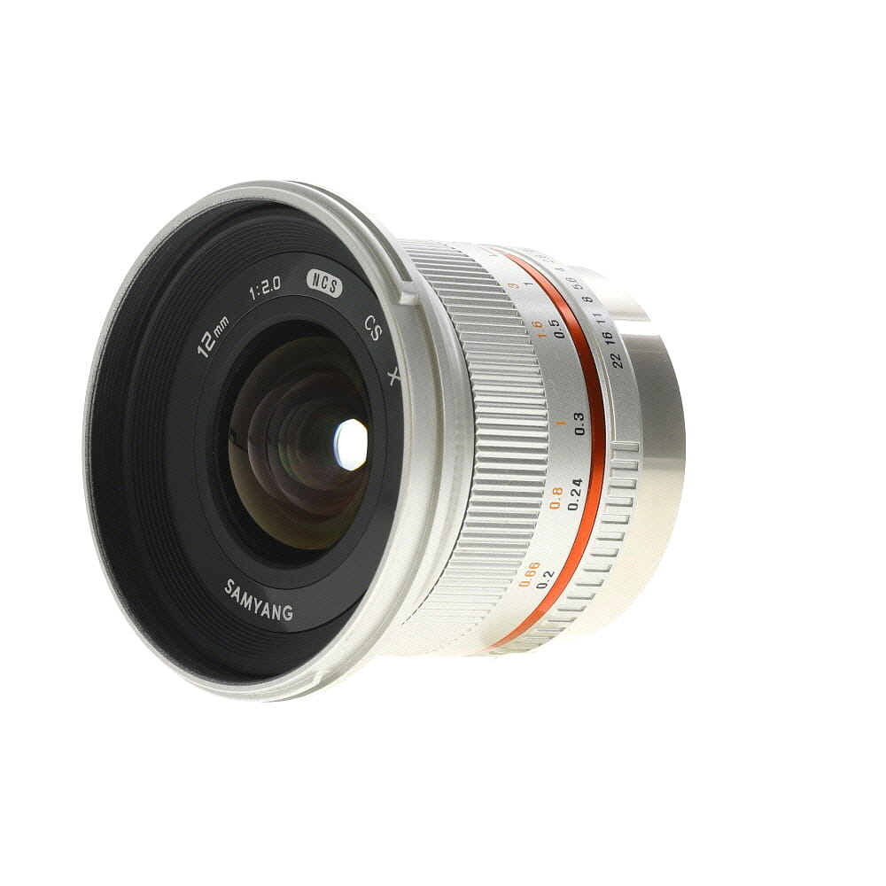 Samyang 12mm f/2 NCS CS Manual Lens for Fujifilm X-Mount, Silver | 67