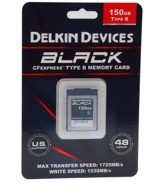 Delkin Devices BLACK 150GB CFexpress Type B Memory Card Delkin Devices BLACK 150GB CFexpress Type B Memory Card