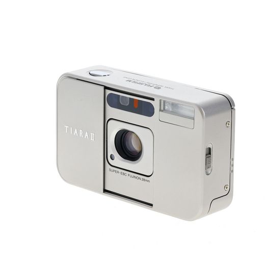 FUJIFILM Tiara II 35mm Camera, Silver with 28mm f/3.5 Super EBC