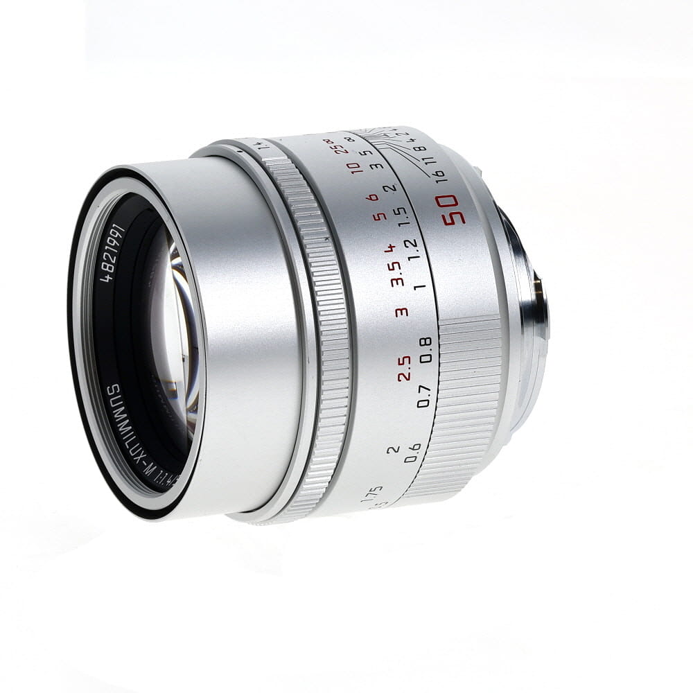 Leica 50mm f/1.4 Summilux-M ASPH. M-Mount Lens with Built-In Hood, Silver Chrome 6-Bit 11729