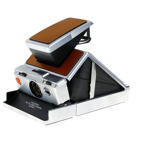 Polaroid SX-70 Land Camera Alpha 1, Chrome/Tan - Vintage Restored