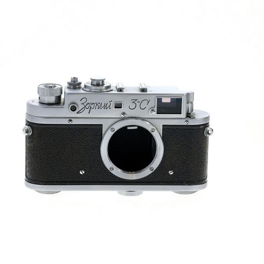 KMZ Zorki 3-S 35mm Rangefinder Camera Body, Chrome (Cyrillic