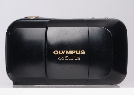 Olympus Infinity Stylus Quartz Date 35mm Camera, Black with Gold