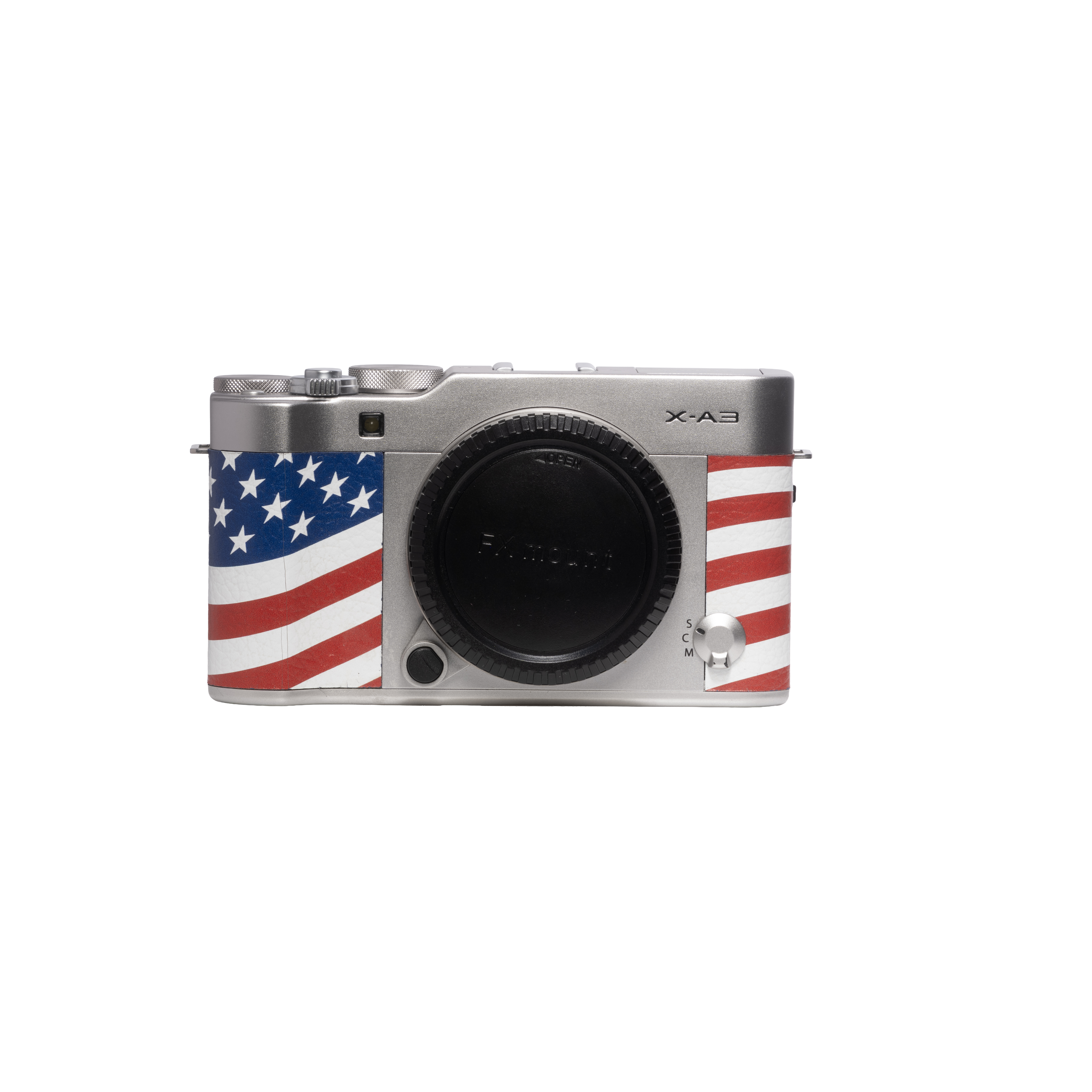 FUJIFILM X-A3 Mirrorless Camera Body, Silver with USA Flag