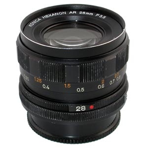 Konica 28mm F/3.5 Hexanon EE AR Mount Lens
