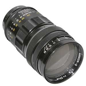 Nikon 25cm (250mm) f/4 Nikkor-Q (Marked in Feet Only) Nippon Kogaku Japan Manual Lens for Rangefinder