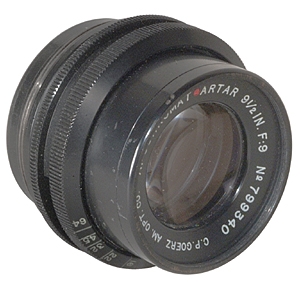 Goerz 9 1/2 in. (241mm) f/9 Apochromat Red Dot Artar (42MT) Barrel Lens for 4x5