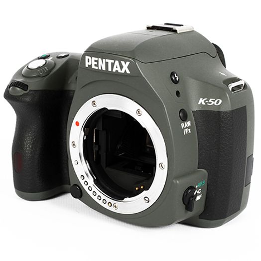 Pentax K-50 DSLR Camera Body, Olive Green {16.3MP}