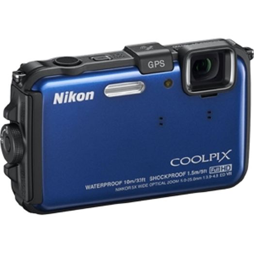 Nikon Coolpix AW100 Waterproof Underwater Digital Camera, Blue {16MP}
