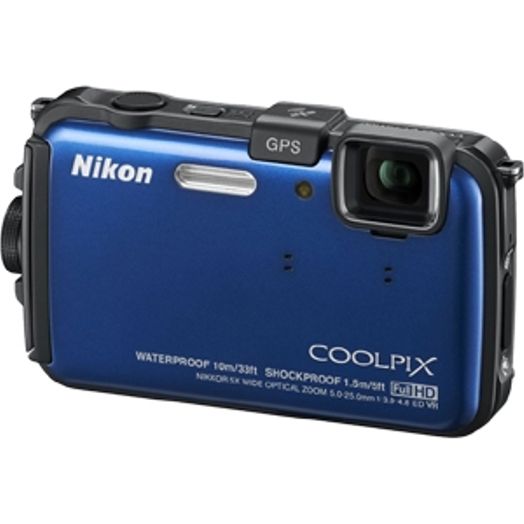 Nikon Coolpix AW100 Waterproof Underwater Digital Camera, Blue {16MP}